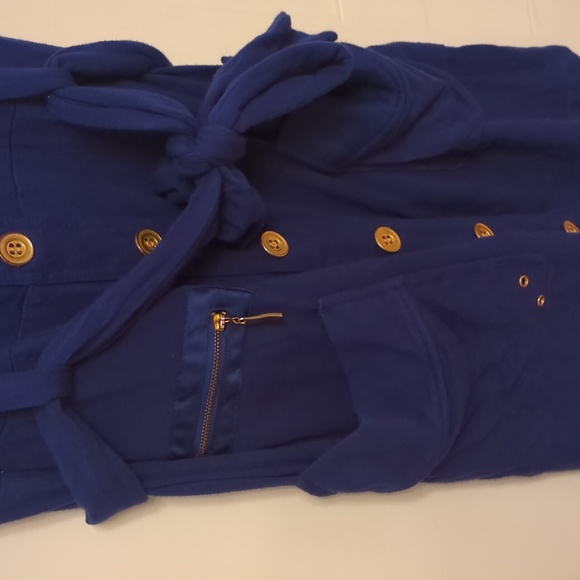 Dark blue dress with gold buttons - Picture 3 of 6